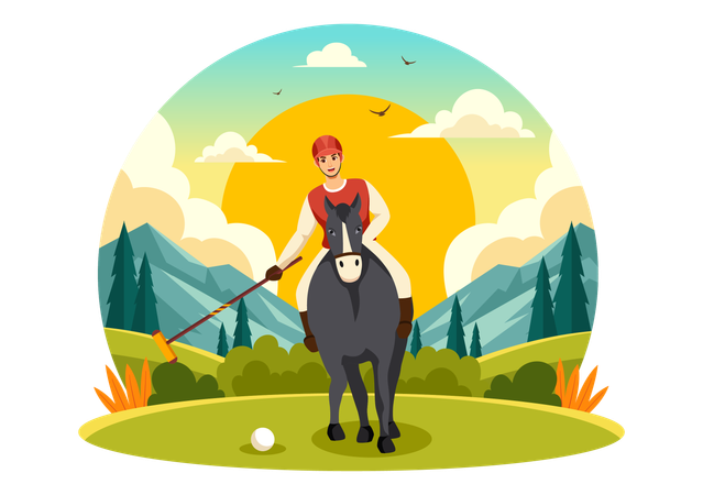 Polo deporte del caballo  Illustration