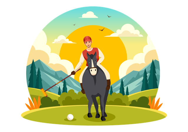Polo Horse Sport  Illustration