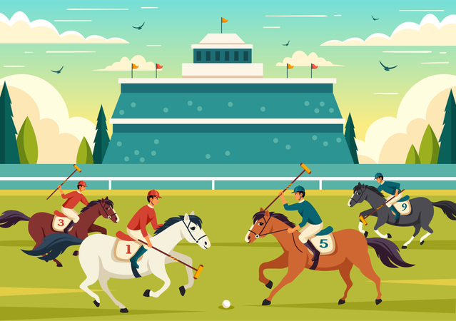 Polo Match  Illustration