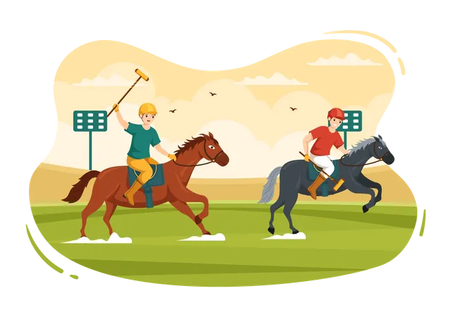 Polo players in a competition Illustration