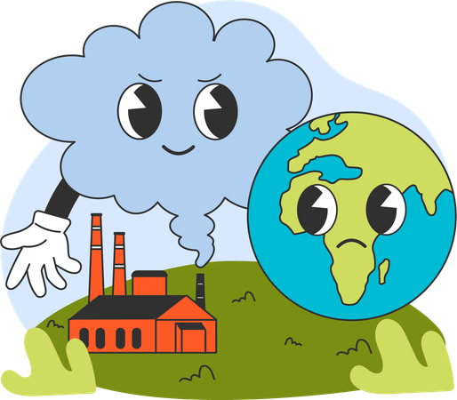 Poluição atmosférica global  Ilustração