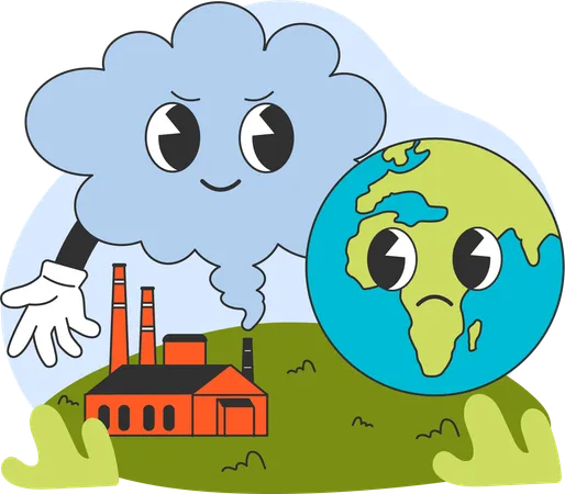 Poluição atmosférica global  Ilustração