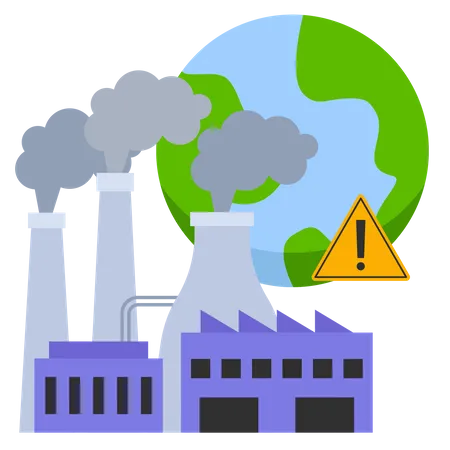 Poluição industrial  Ilustração
