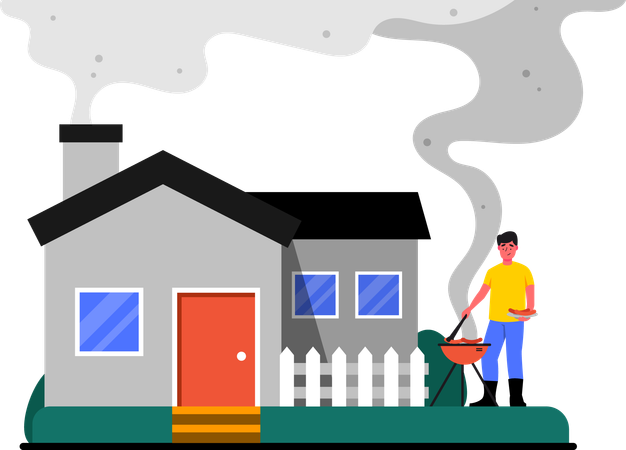 Poluição doméstica  Ilustração