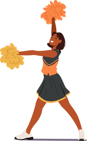Pom-pom girl noire en uniforme vibrant  Illustration