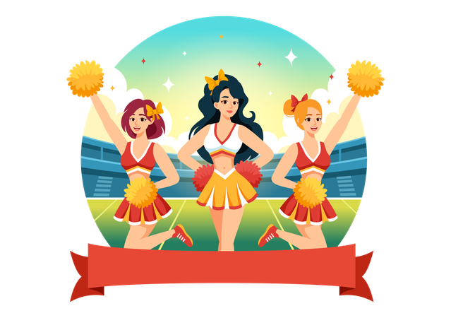 Pratique de pom-pom girl  Illustration