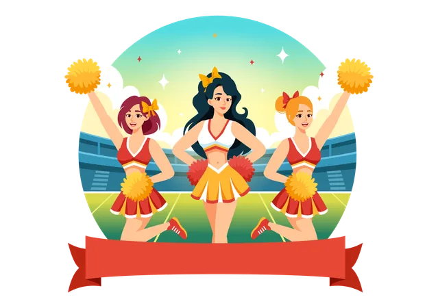 Pratique de pom-pom girl  Illustration