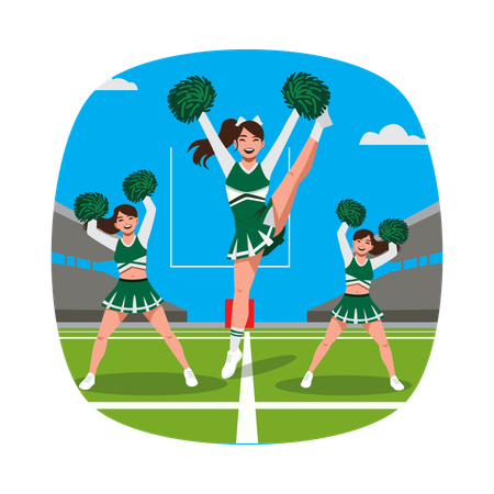 Équipe de soutien des pom-pom girls  Illustration