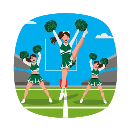 Équipe de soutien des pom-pom girls  Illustration