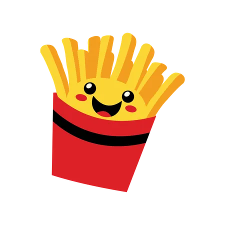 Pommes Frites in der Tasche  Illustration