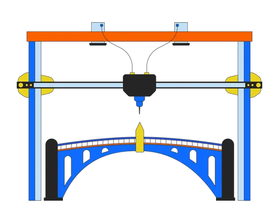 Ponte impressa em 3D  Ilustração
