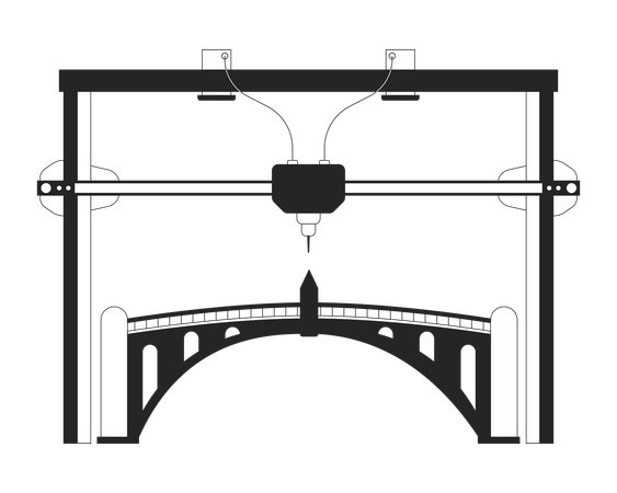 Ponte impressa em 3D  Ilustração