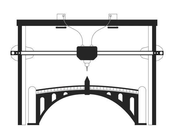 Ponte impressa em 3D  Ilustração