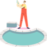 pool cleaning service illustration free download