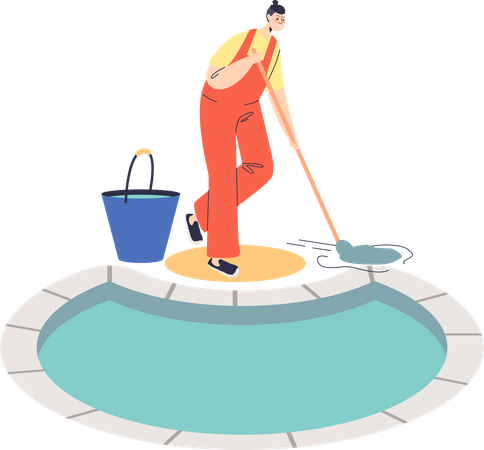 Pool maintenance and cleaning service Illustration