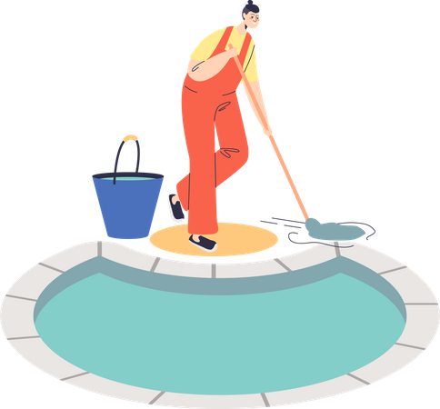 Pool maintenance and cleaning service  Illustration