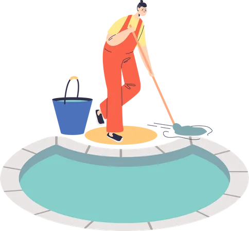 Pool maintenance and cleaning service  Illustration