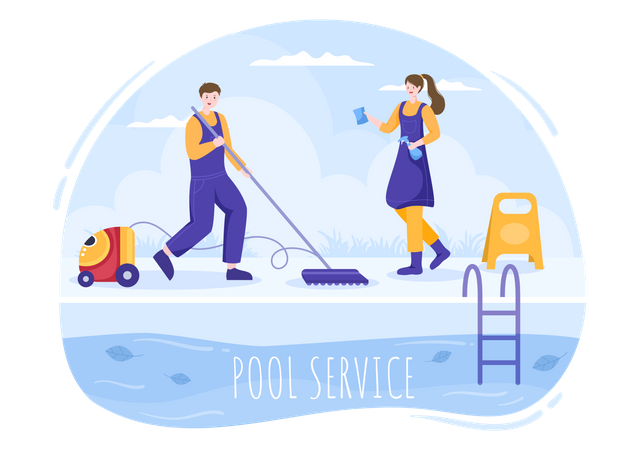 Pool maintenance and cleaning service  Illustration