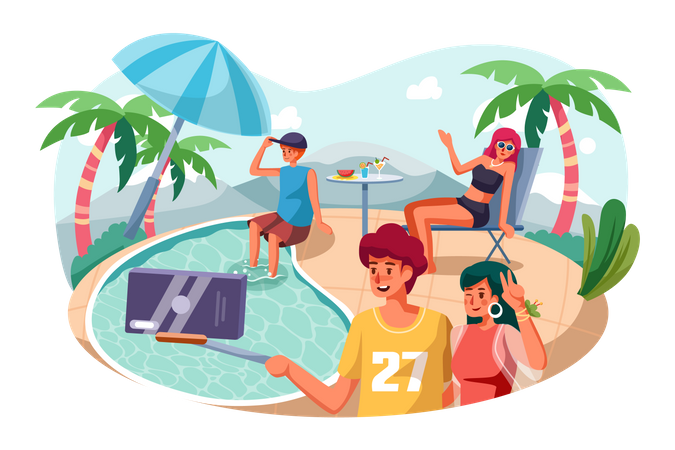 Pool Party Illustration