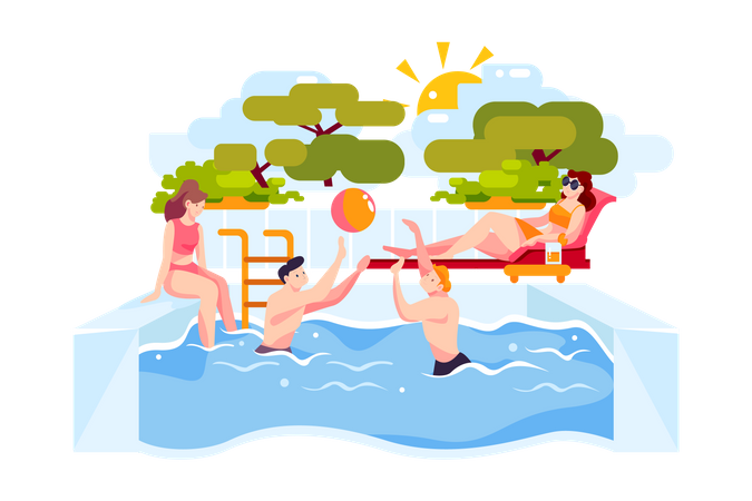 Pool party  Illustration