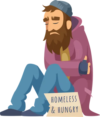 Poor homeless Illustration