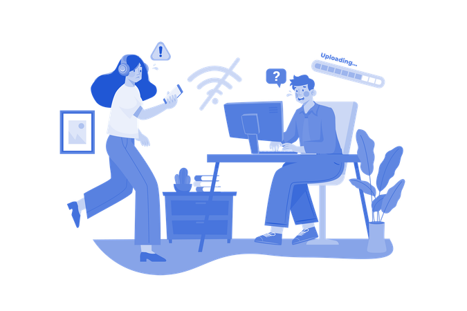 Poor Internet Connection  Illustration