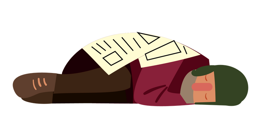 Poor Man Sleeping  Illustration