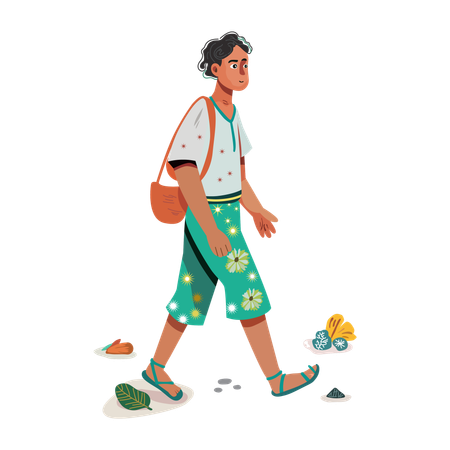 Poor Person walking  Illustration