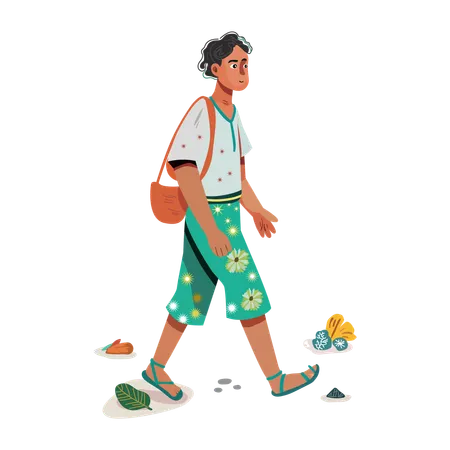 Poor Person walking  Illustration