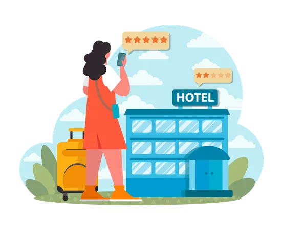 Poor Quality Hotel Bad Vacation Experience Unlucky Tourist Having Problems During Their Trip Unhappy Character Travel Abroad Flat Vector Illustration Illustration