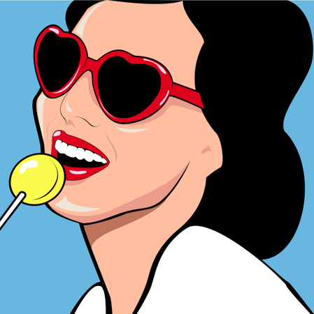 Pop Art girl with cand  Illustration