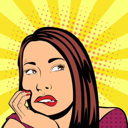 Pop-Art-Illustration eines Mädchens mit Sprechblase  Illustration