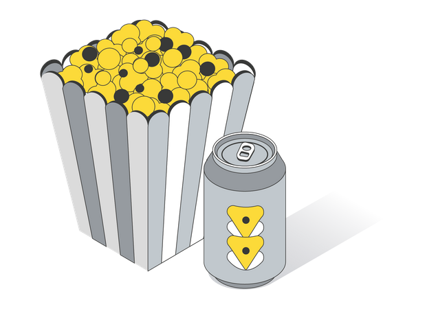 Pop-corn et boisson  Illustration