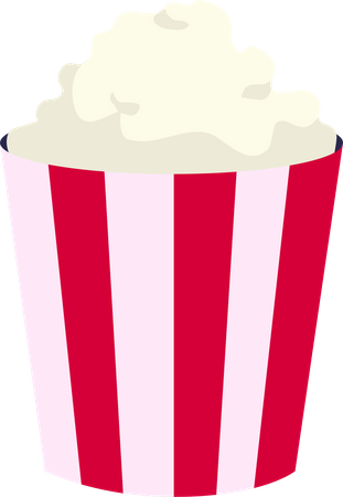 Pop corn striped bucket  Illustration