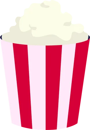 Pop corn striped bucket  Illustration