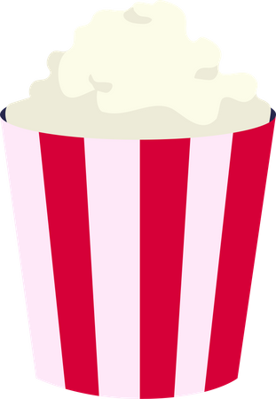 Pop corn striped bucket  Illustration