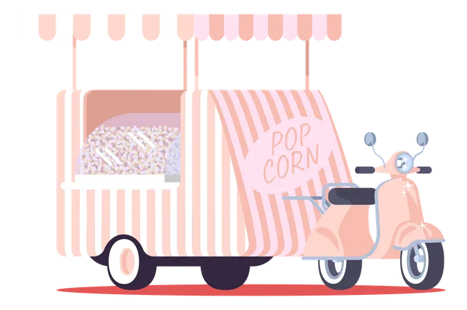 Pop Corn Truck  Illustration