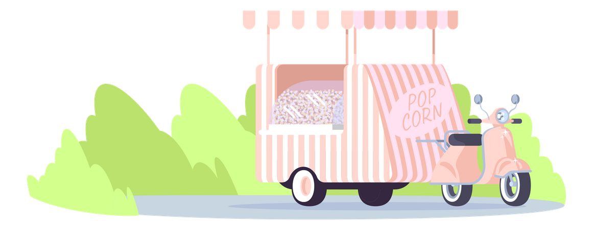 Popcorn cart  Illustration