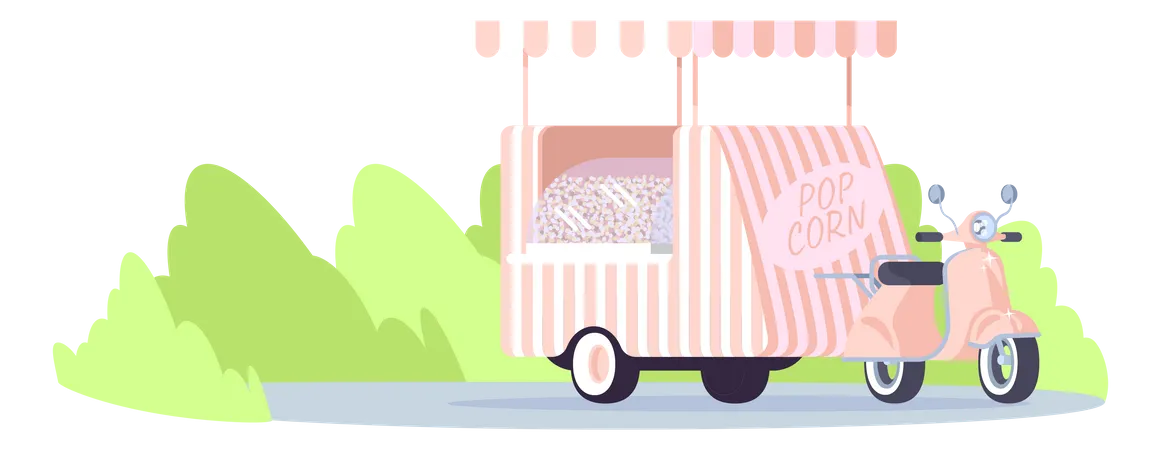 Popcorn cart  Illustration