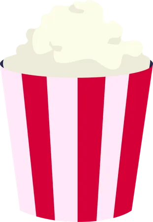 Popcorn-Eimer mit Streifen  Illustration