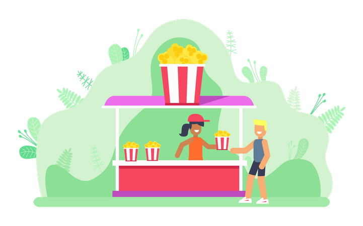 Popcorn shop  Illustration