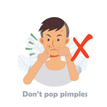 Popping acne is forbidden Illustration