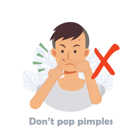 Popping acne is forbidden  Illustration