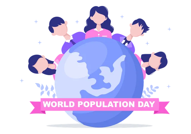 World Population Day Vector Illustration Commemorated Every 11 Th July To Raise Awareness Of Global Populations Problems Landing Page Template 일러스트레이션
