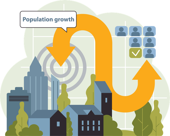 Population growth  Illustration