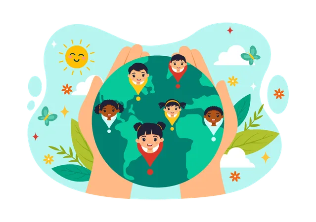 World Population Day Vector Illustration On 11 Th July To Raise Awareness Of Global Populations Problems In Flat Kids Cartoon Background 일러스트레이션