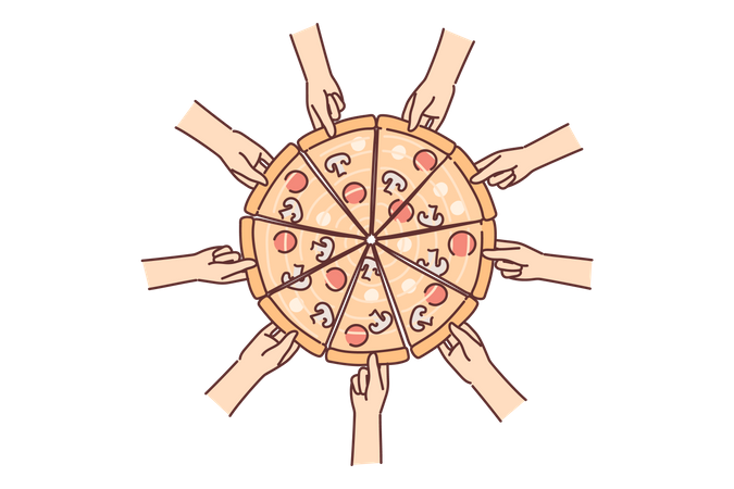 Porción de pizza  Ilustración
