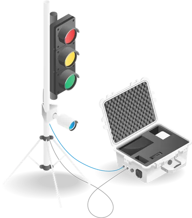 Porta-ferramentas para técnico de semáforo  Ilustração