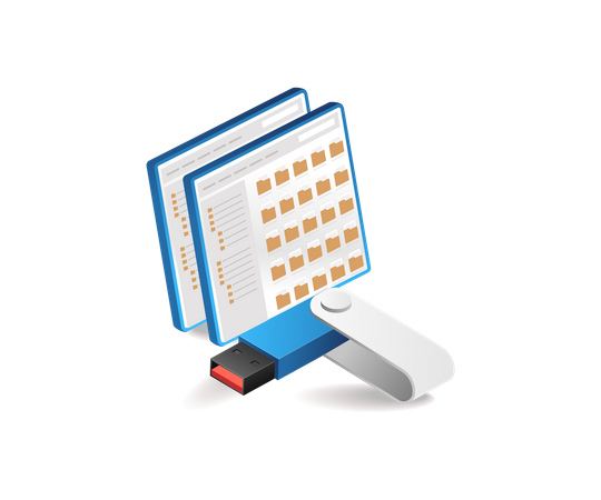 Portable computer data storage  Illustration