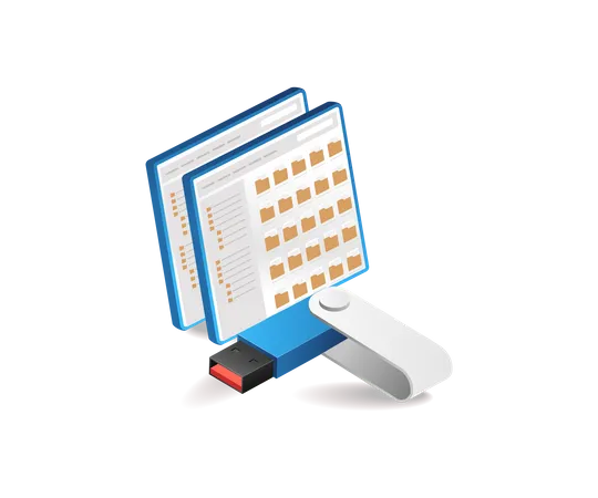 Portable computer data storage  Illustration